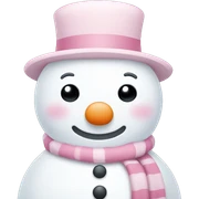 Cute white and light pink snowman sticker