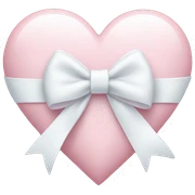 Pastel pink heart with white bow sticker