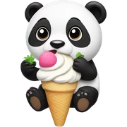 Panda eating ice cream sticker