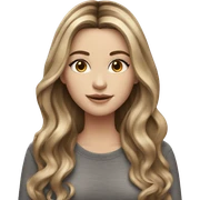 White girl with long brown hair with blonde highlights balayage sticker
