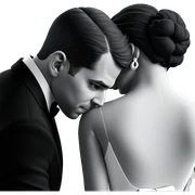 couple in formal attire sticker