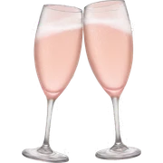 glasses of pastel pink champagne are smashing against each other sticker