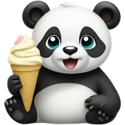 Panda eating ice cream sticker