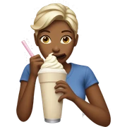 Women eating a milkshake sticker