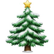 snowy christmas tree sticker