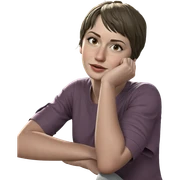girl under tree looking at viewer sticker