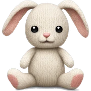 cute plush knitted bunny toy sticker
