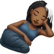 Singular black girl with box braids sleeping on pillow sticker