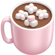Light Pink mug of hot chocolate with marshmallows  sticker