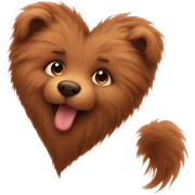 Heart with brown fur sticker