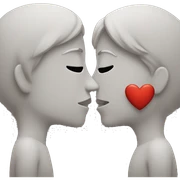 Kiss with a heart  sticker
