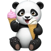 Panda eating ice cream sticker