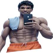 muscular male selfie outdoors sticker