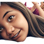 smiling girl lying on stomach sticker