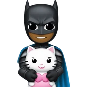 Batman holding hellokitty sticker