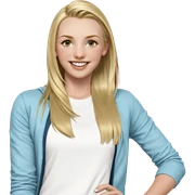 smiling girl with blonde hair sticker