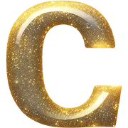 Letter C sparkle  sticker