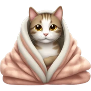 cozy cat in blanket  sticker