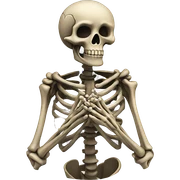 Skeleton wearing a chain while praying sticker