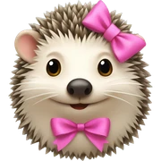 hedgehog with a pink bow sticker