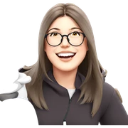 smiling girl with glasses sticker
