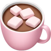Light Pink mug of hot chocolate with marshmallows  sticker