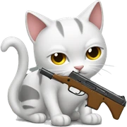 cat with gun sticker