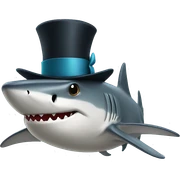 Shark with a top hat sticker