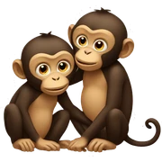 Two monkeys kissing sticker