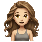White Girl with long brown hair flipping her hair ✂️ sticker