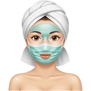 Lady with face mask spa beauty full face relaxing sticker