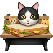 Katze und sülzkotlett auf gartenbank sticker