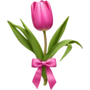 Pink tulips with a bow sticker