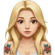 girl with long blonde hair and tattoos sticker