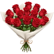 Give me a bouquet of red roses but the red should be of a wine reddish colour and it should be wrapped neatly in a white paper  sticker