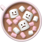 Light Pink mug of hot chocolate with marshmallows  sticker