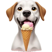 dog eating ice cream sticker