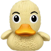 Knitted duck sticker