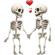 Skeleton couple in love sticker