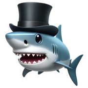 Shark with a top hat sticker