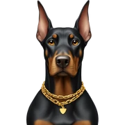 doberman wearing gold chain sticker