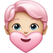 baby Pink heart sticker