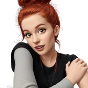 girl with red hair indoors sticker