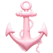 Pastel Pink Anchor "A pastel pink anchor with glowing edges, shimmering details, and tiny bubbles and sparkles surrounding it." sticker
