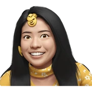 smiling girl with long hair sticker