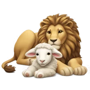lion and lamb laying down sticker