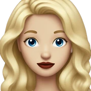girl long blonde hair blue eyes and red lipstick  sticker