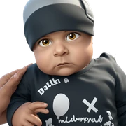 boy in hat gazing forward sticker