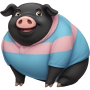 Fat black pig sticker