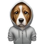 Dog wearing a hoodie sticker